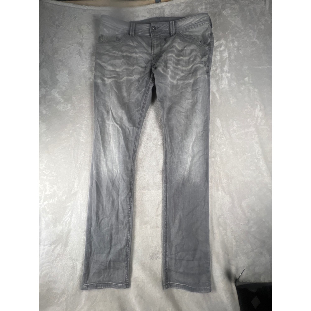 Diesel Thavar JoggJeans Mens Grey Slim Fit Faded Whiskered Stretch Denim Pants